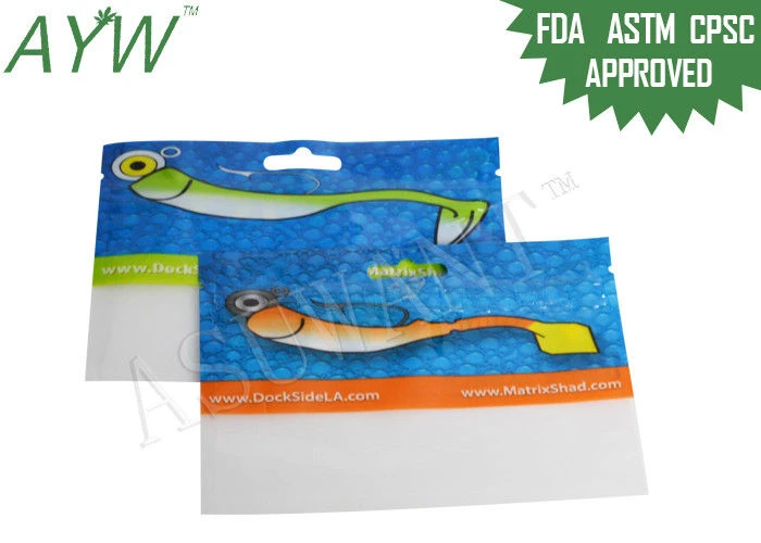 Plain Mylar Resealable Pet Food Bag Fishing Accessories With Three Side Seal