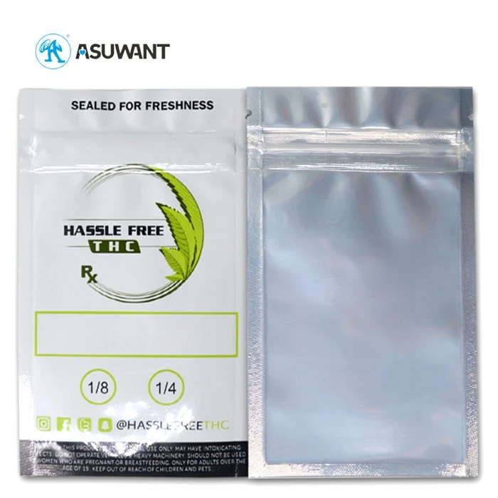 Empty Eidble Packaging Bags 3 Side Seal Smell Proof Resealable Zipper 420 Packaging