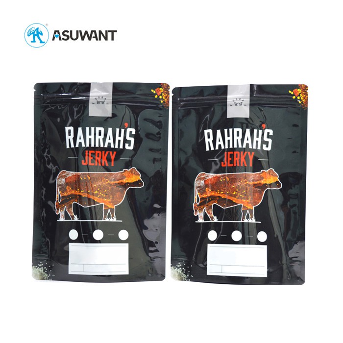 Mylar Black Beef Biltong Stand Up Singi cu fermoar cu protecție împotriva aerului